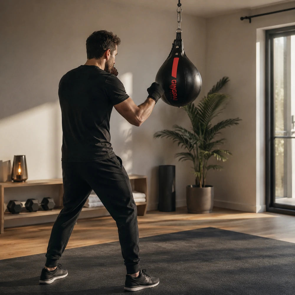 Poire de Vitesse Boxe Cuir PU – Rebond Rapide 28 cm