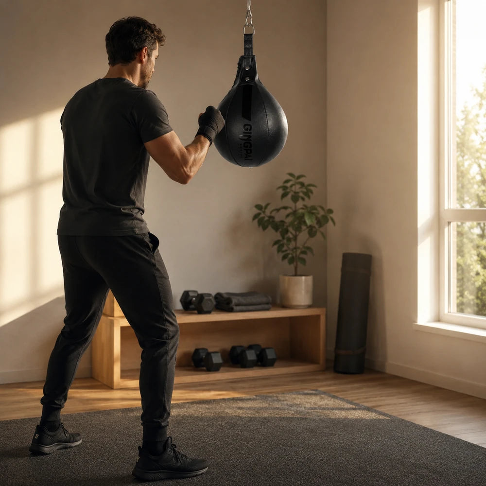 Poire de Vitesse Boxe Cuir PU – Rebond Rapide 28 cm