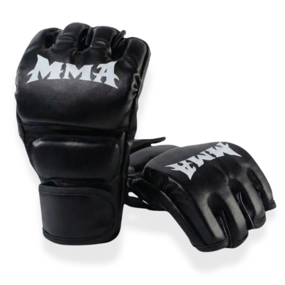 Gants MMA Demi-Doigts Noirs – Taille Unique Ajustable