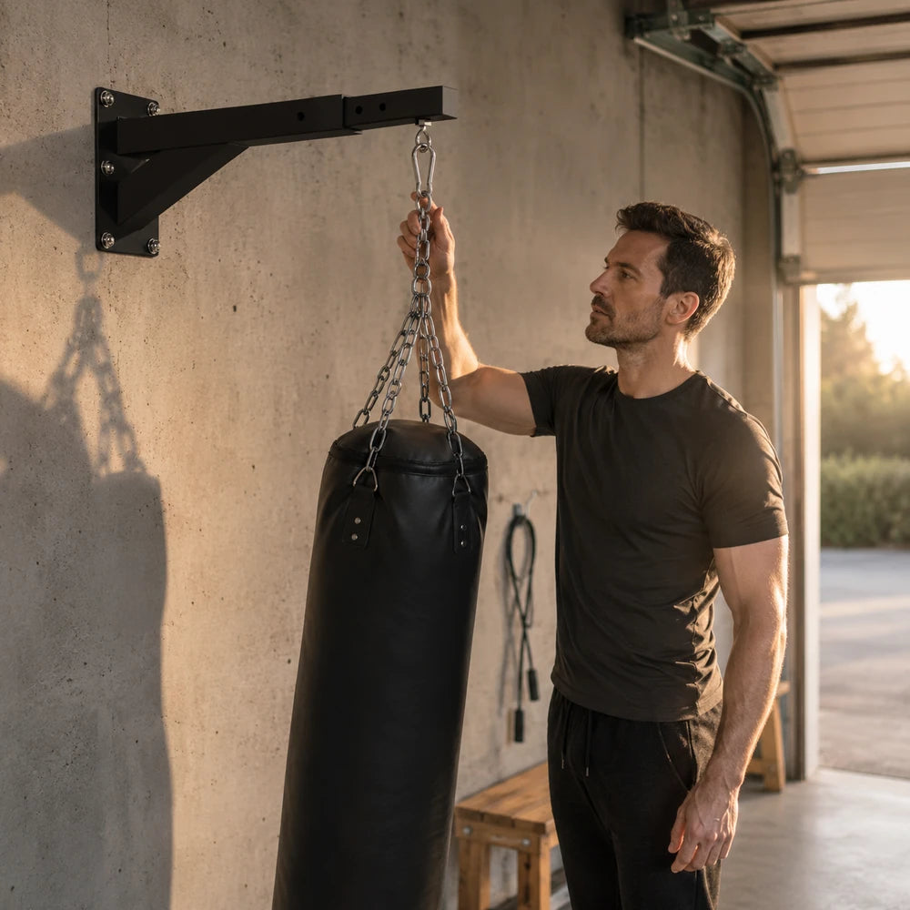 Potence Murale Sac de Frappe – Acier Soudé, Vis Incluses
