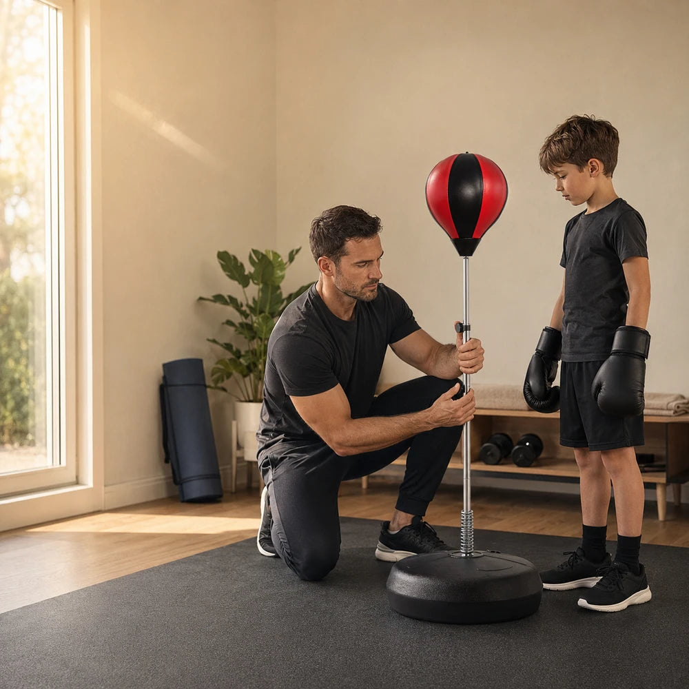 Punching Ball Enfant sur Pied – Réglable 125 à 145 cm